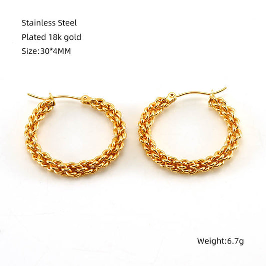 Braided Gold Hoop Earrings