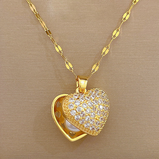 Gold Necklace with "Secret Heart" Pendant